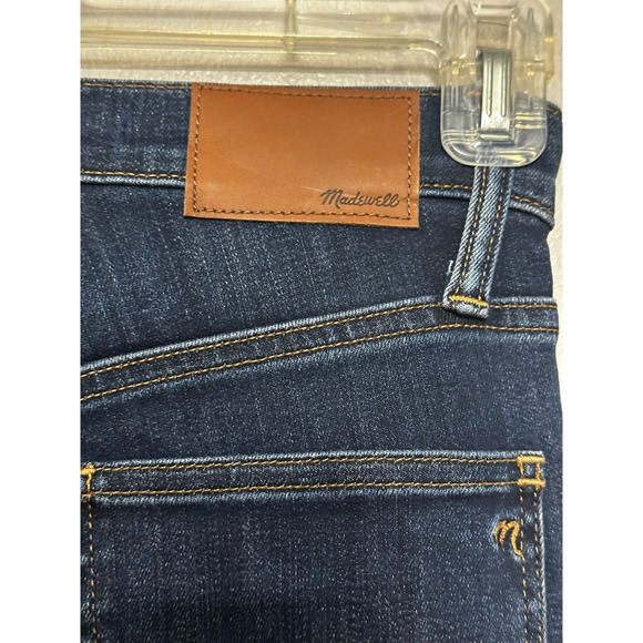 Madewell Womens 10" High Rise Skinny Jeans Blue Stretch Whiskered Denim 23 New - Picture 6 of 10
